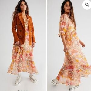 FREE PEOPLE CARMELLA FLORAL MAXI DRESS. SIZE X-SMALL.